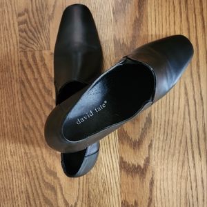 David Tate Black Leather Shoe/Bootie (Classico), Size 8N, Never Worn